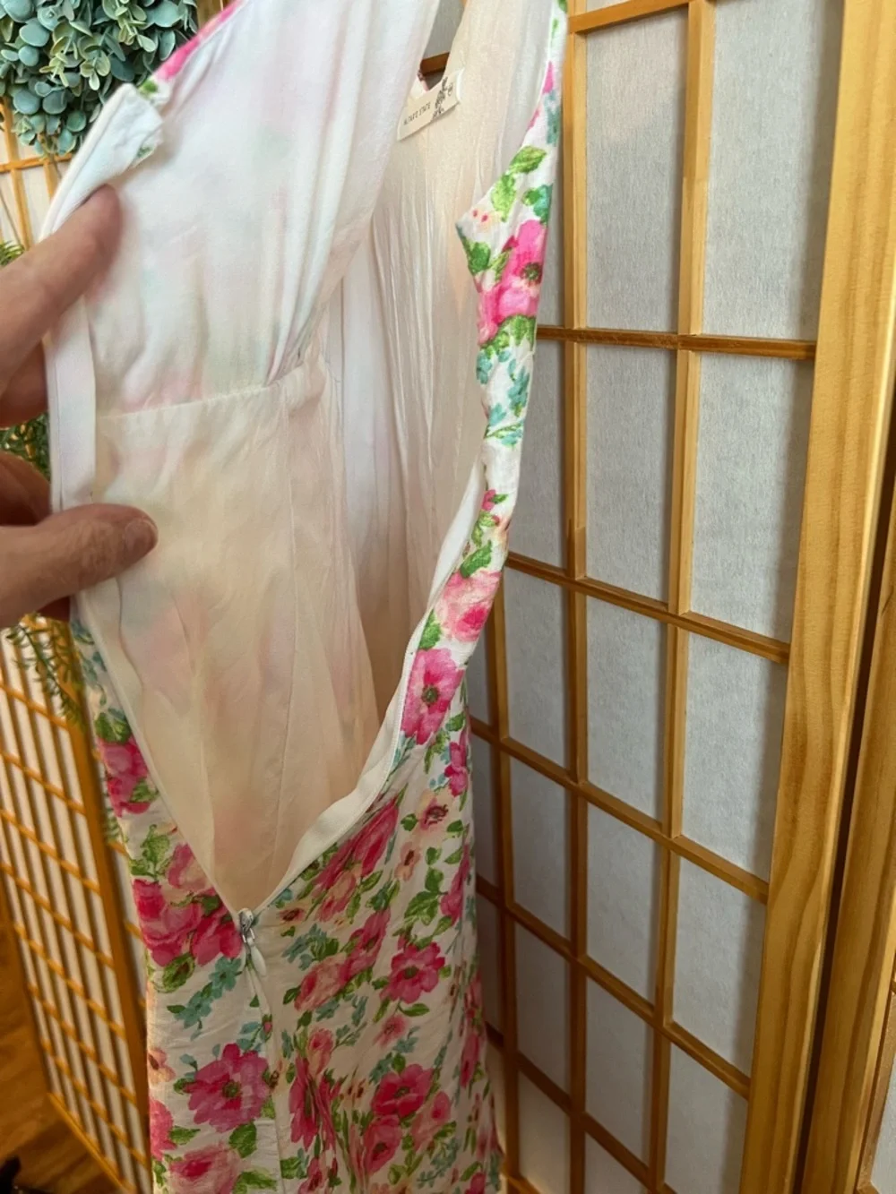 Altar’d State Floral Mini Dress XXS Pink Rose Cottagecore V-Neck Sleeveless - Picture 6 of 12